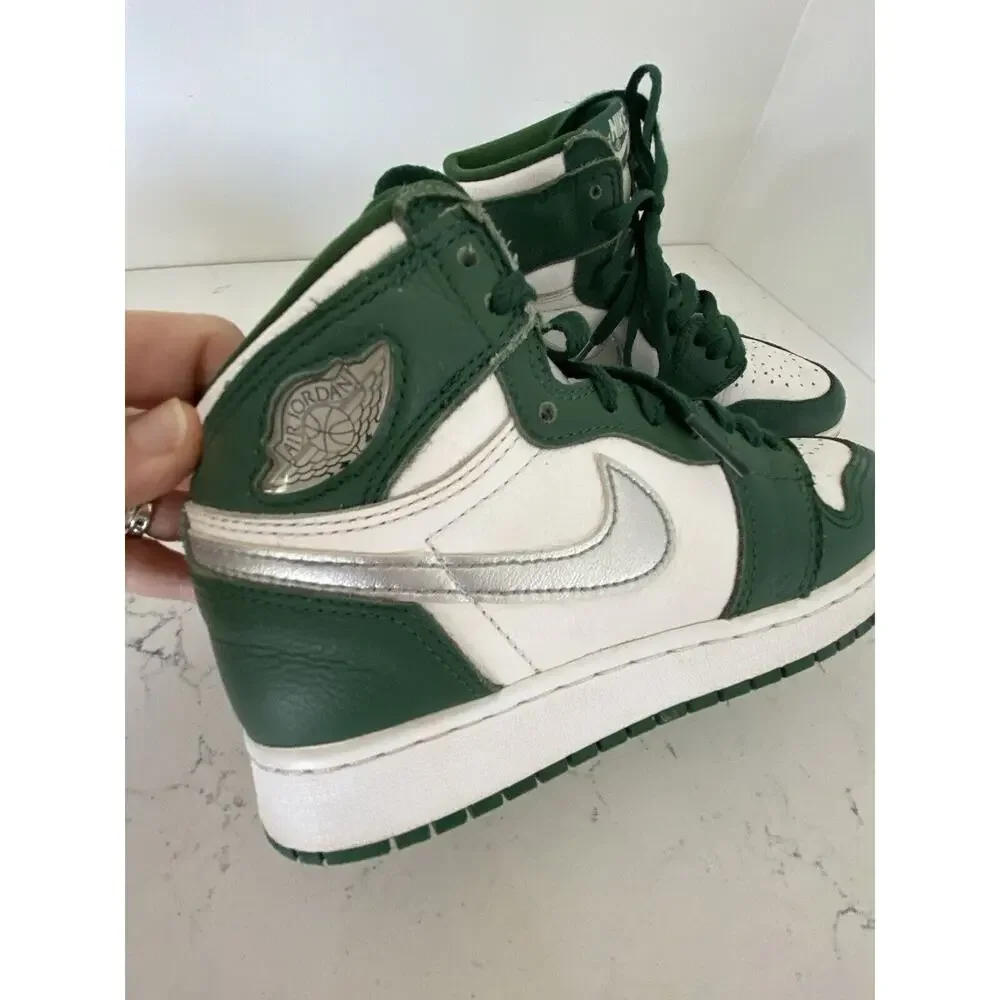 Nike Air Jordan 1 Retro OG High Gorge Green/White Sneaker Shoes Boys Youth Sz‎ 4